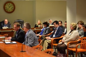 State Representative John Kivela, D-Marquette, and municipal officials testify Nov. 4 before the House Tax Policy Committee on the Dark Stores issue